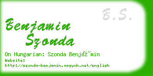 benjamin szonda business card